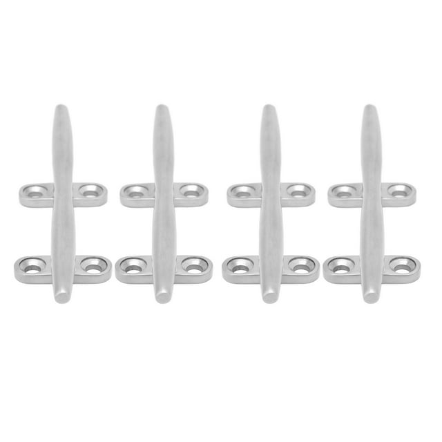 Mooring Rope Cleat, 6in High Strength Dock Rope Cleat 316 Stainless Steel 4 Pcs for Inflatable Yachts