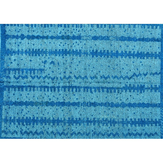 Ahgly Company Indoor Rectangle Oriental Light Blue Modern Area Rugs, 6' x 9'