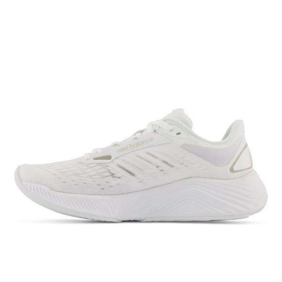 New Balance Women's FuelCell Prism V2 Running Shoe, White/Light Gold Metallic/White, 5 Wide