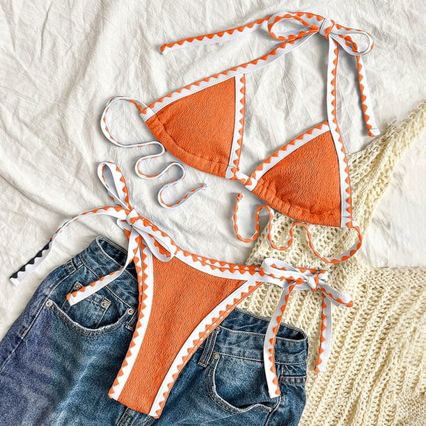 Traje de baño para mujer, moda, cómodo, bikini, traje de baño liso para mujer, conjuntos de bikini, trajes de baño para mujer, conjuntos de bikini para mujer, trajes de baño bikini para mujer