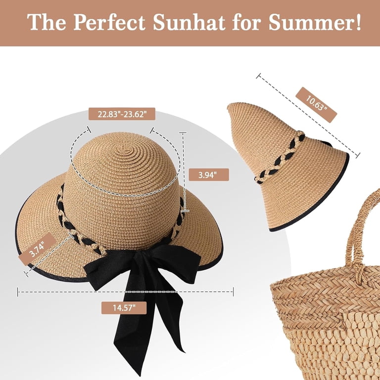 Beach Hats for Women, Straw Hat for Women UPF 50+ UV Sun  display picture 2