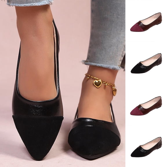 Miluxas Women's Dress Pointed Toe Flats Ballet Comfort Soft Slip On Casual Flat Shoes for Work office Business Red 9.5(43)