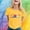 Yellow, variant on Graphic Tees for Women T-Shirts Uni Crew Neck Top with Stylish Printed Design for Everyday Comfort and Modern Yellow S