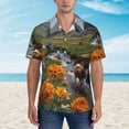 thumbnail image 4 of Lsque Mountain Cows Flower Stream pattern Hawaiian Shirt for Men, Unisex Summer Beach Casual Short Sleeve Button Down Shirts-Medium, 4 of 9