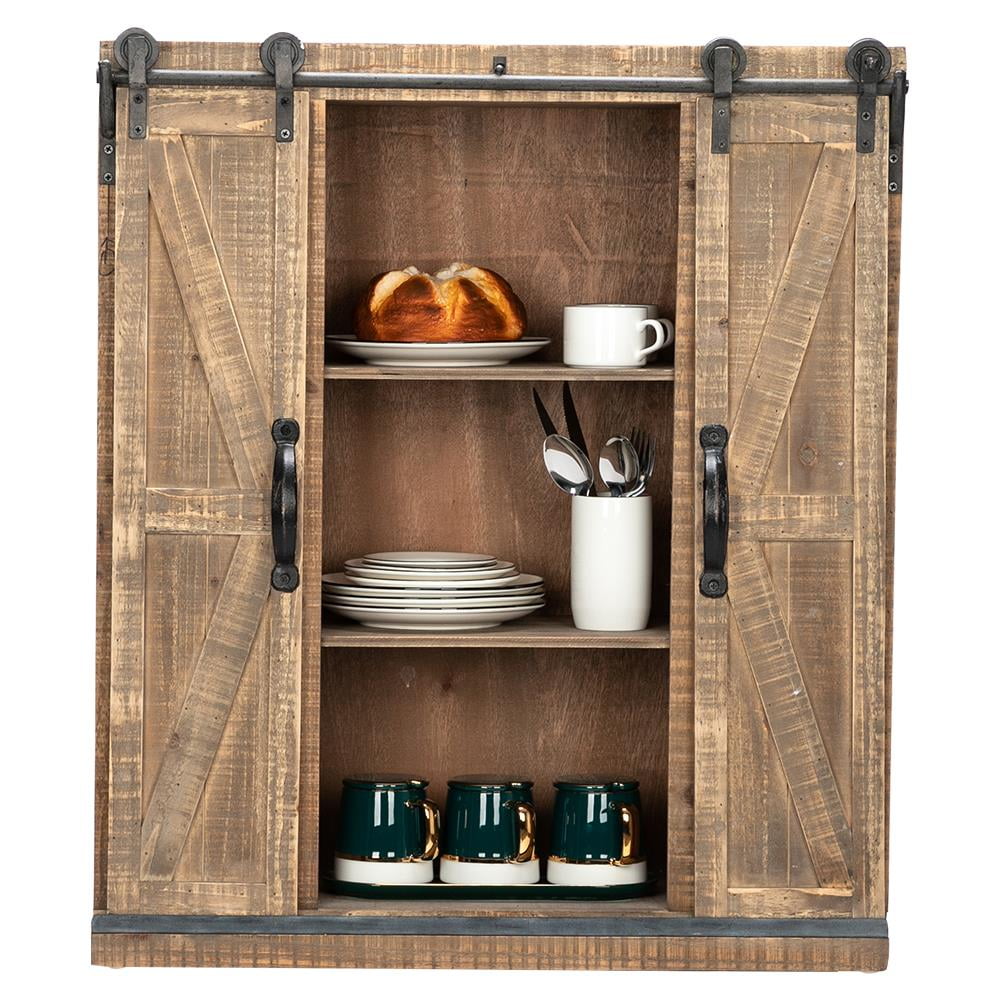SalonMore Modern Farmhouse Wood Wall Storage Shelving with
