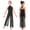 Black, variant on Big Girls Mesh Split Wide-Leg Bodysuit Sequins Bodice Figure Skating Jumpsuit Gymnastics Leotard Red 16