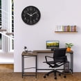 thumbnail image 3 of 12"Modern Silent Wall Clock, Round, Plastic - Black, 3 of 5