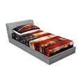 thumbnail image 2 of Ambesonne American Flag Fitted Sheet & Pillow Sham Set, Vintage Wooden, Twin, Multicolor, 2 of 2