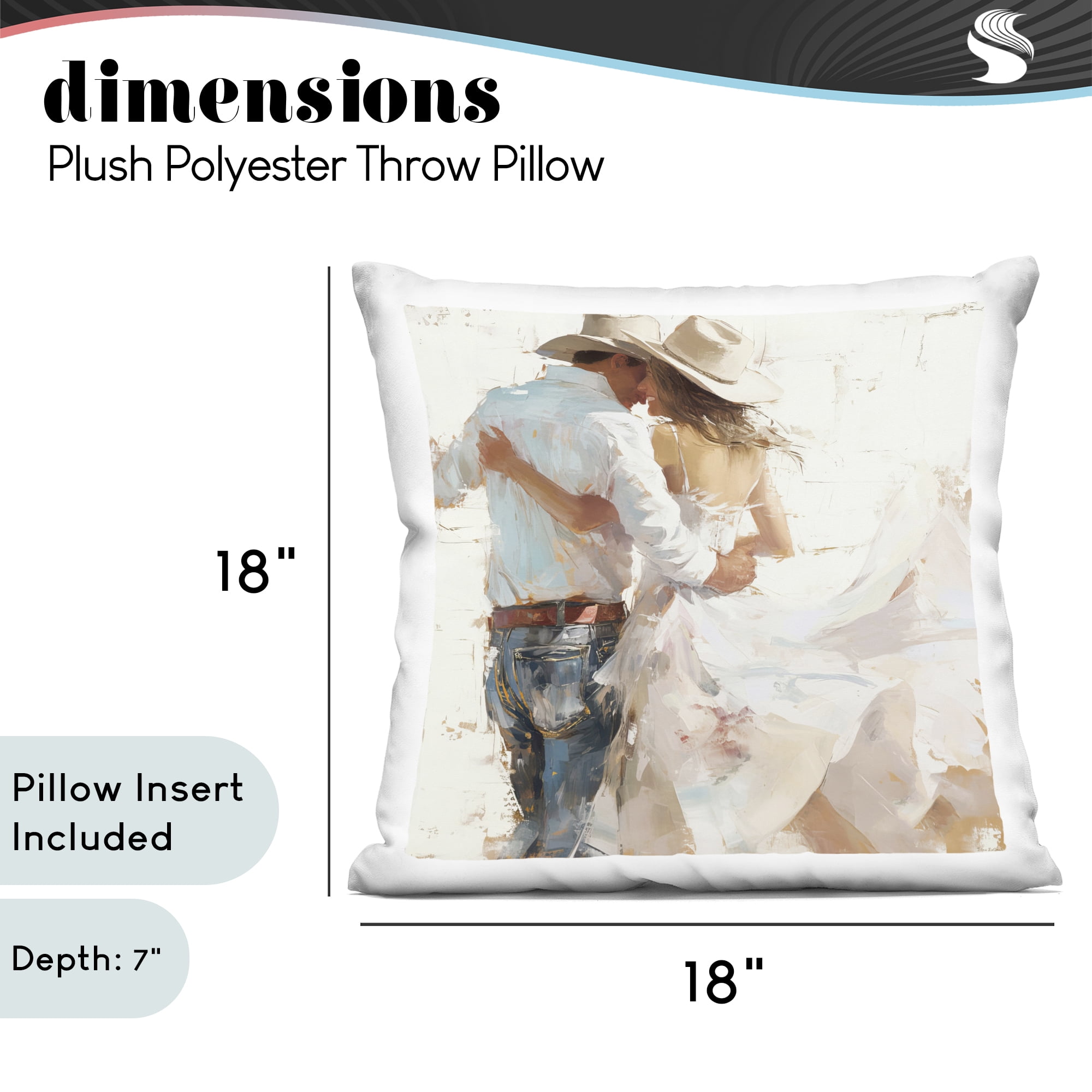 Stupell Industries Cowgirl Romance Couple Decorative Printed Throw Pillow, design by Tina LeCour