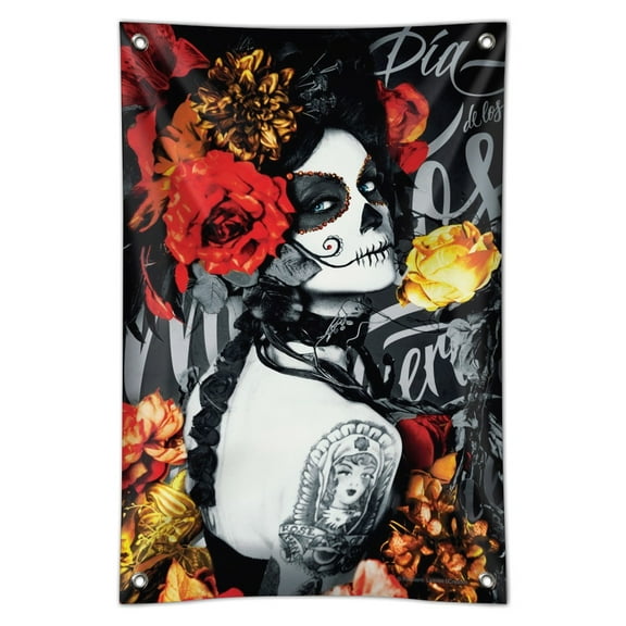 Dia de los Muertos Day of the Dead Woman Tattoo Home Business Office Sign
