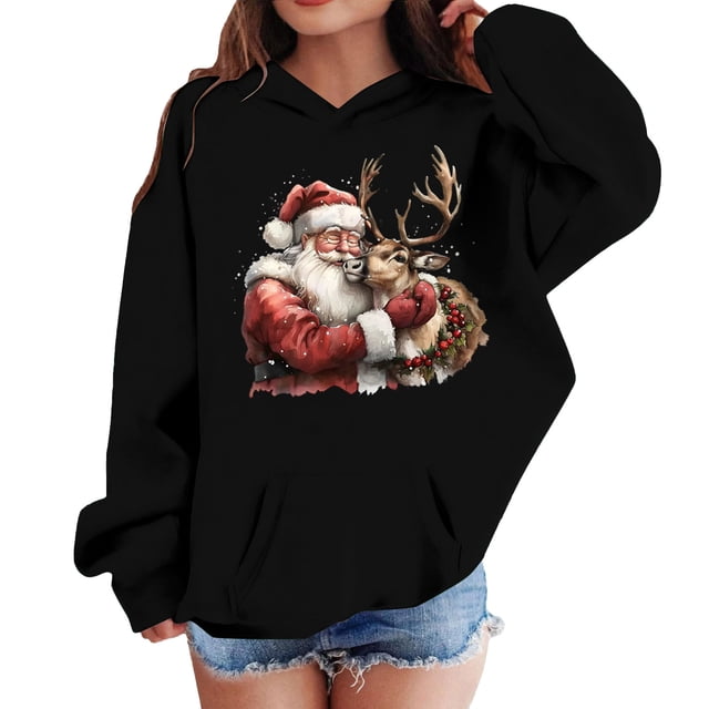 Sudadera con capucha para niñas y niños, sudadera de manga larga con cuello redondo y estampado de moda, jersey con bolsillo, sudadera de poliéster para niñas