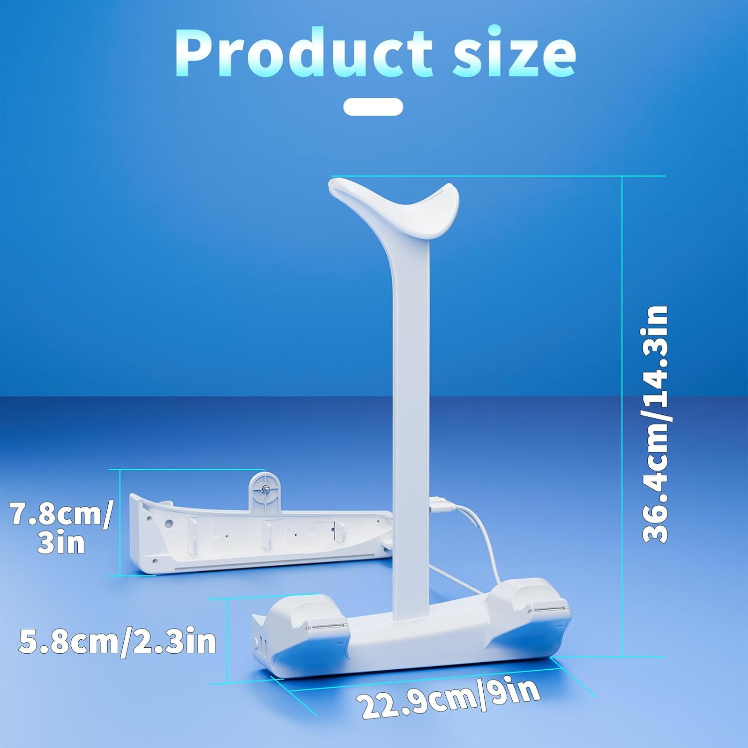Horizontal Stand for PS5 Slim Disc & Digital Console, Playstation 5 Slim Stand with Dual Controller Charger and 7 RGB Light, PS5 Slim Accessories for PS5 Slim Console (NOT Fit PS5), White