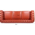 thumbnail image 4 of 3 Orange , 87.09" Rolled Arm, Pu Leather, Staggered Buckles, Evenly Loaded , Sealed Legs Arm 3 Seater In Orange, Buckle Design,, 4 of 6