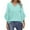 Mint Green, variant on Yubnlvae Dark Blue Blouses for Women Casual 3/4 Length Sleeve Womens Tops V Neck Tshirts Shirts with Flared Sleeve, L