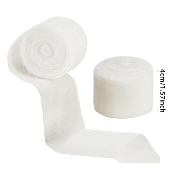 1 Roll Christmas Velvet Ribbon, Handmade Vintage Ribbon, Frayed Vintage Christmas Ribbon for Christmas Tree, Gift Wrapping, Outdoor, Wreath, Garland, Bows Making, Flower Bouquet