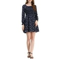 thumbnail image 1 of Allegra K Women's Smocked Square Neck Long Sleeve Floral Dress, 1 of 6
