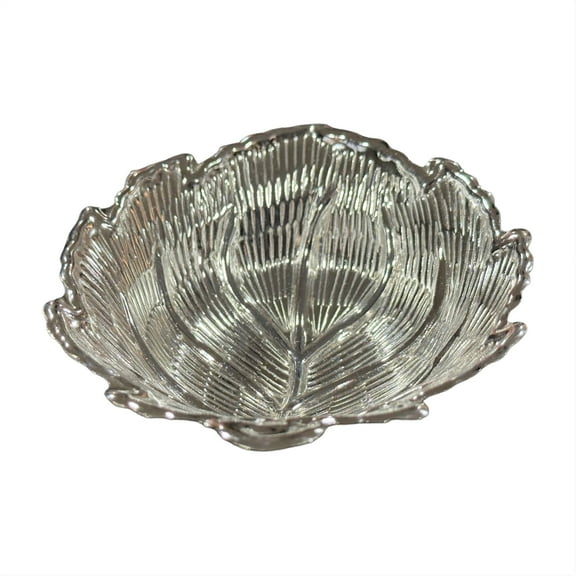 925 Sterling Silver Hallmarked Designer Puja Leaf Bowl - Style#09