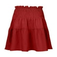 thumbnail image 5 of RUTAYY Women Skirt Flowy A-Line Skirt High Waisted Peplum Mini Skirt Pleated Cute Skirt Solid Color Flowy Swing Skirts, 5 of 5