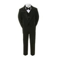thumbnail image 4 of Baby Kid Teen 6pc BOY Wedding Formal Black Tail Vest Cummerbund Tuxedo Suit S-20, 4 of 7