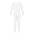thumbnail image 4 of WOYY Big Girls Leotard Solid Long Sleeve Full Jumpsuit Stretchy Tight Romper, Sizes 7-9, 4 of 7