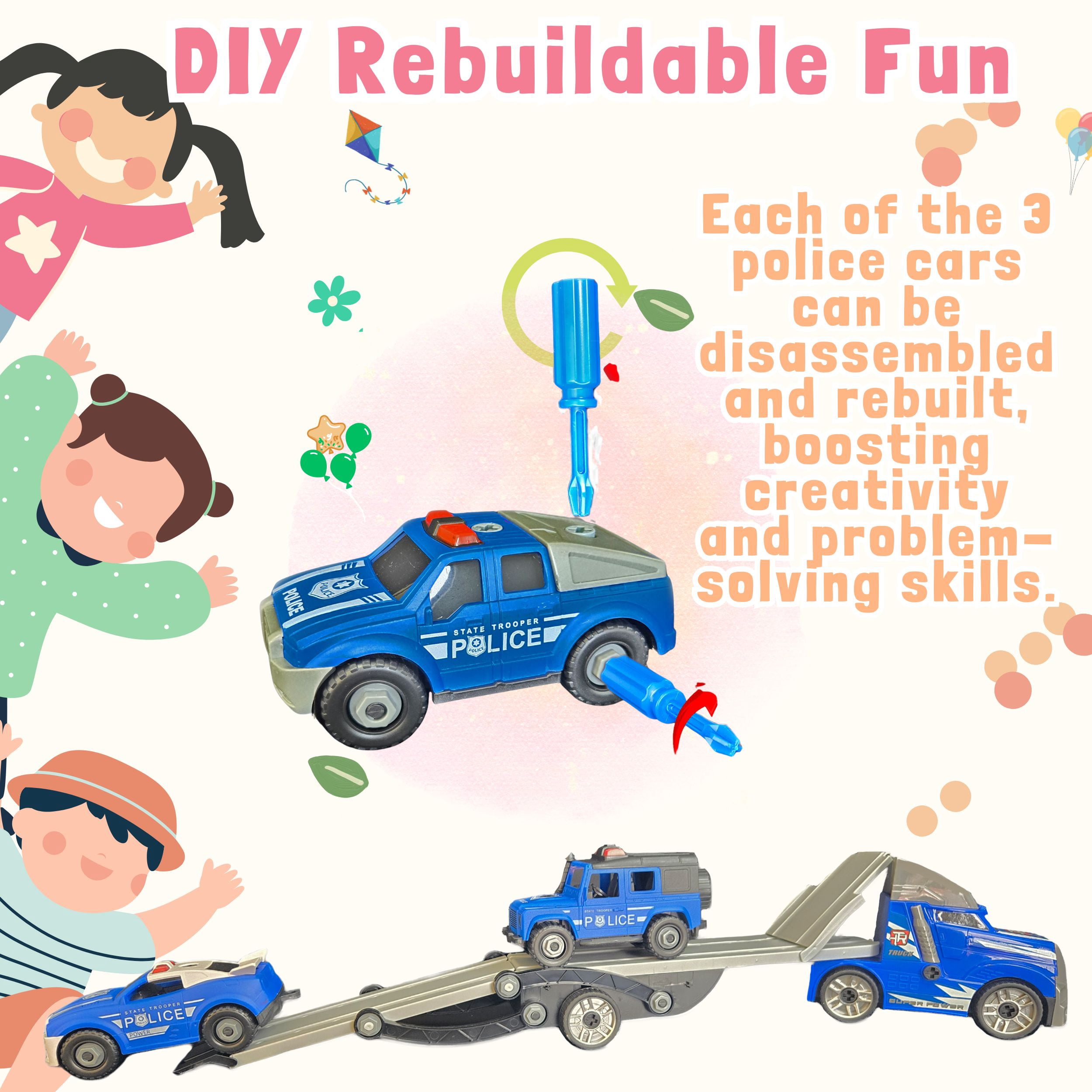 3 in 1 Police Station + Fire Station Toy Kid PlaySet with Fire Truck++Police Car and 2 Helicopters and 15 sports cars