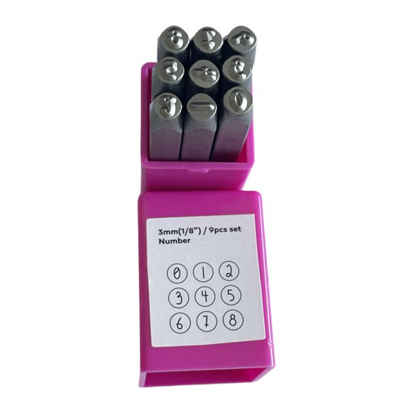 Juego de estampación de metal, sellos de acero, profesionales, portales, joyería, 3 mm para madera Números de rosa