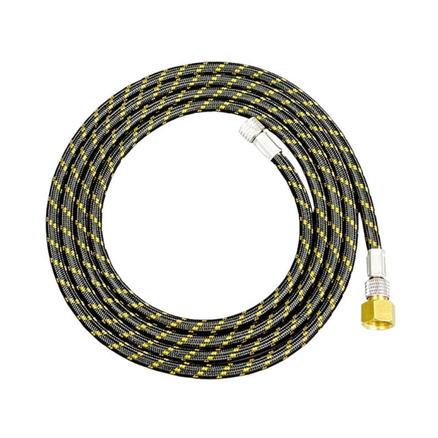 Riwesomey Manguera de aerógrafo Manguera BSP de 1/4 a 1/8 1/8 macho - 1/4 hembra para la mayoría de los kits de aerógrafo Manguera de 1,8 Artesanía Amarillo negro