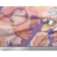 thumbnail image 2 of Soimoi Purple Poly Georgette Fabric Leaves & Floral Print Sewing Fabric BTY 52 Inch Wide, 2 of 3