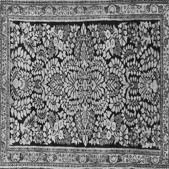 Ahgly Company Indoor Square Persian Gray Traditional Area Rugs, 8' Square
