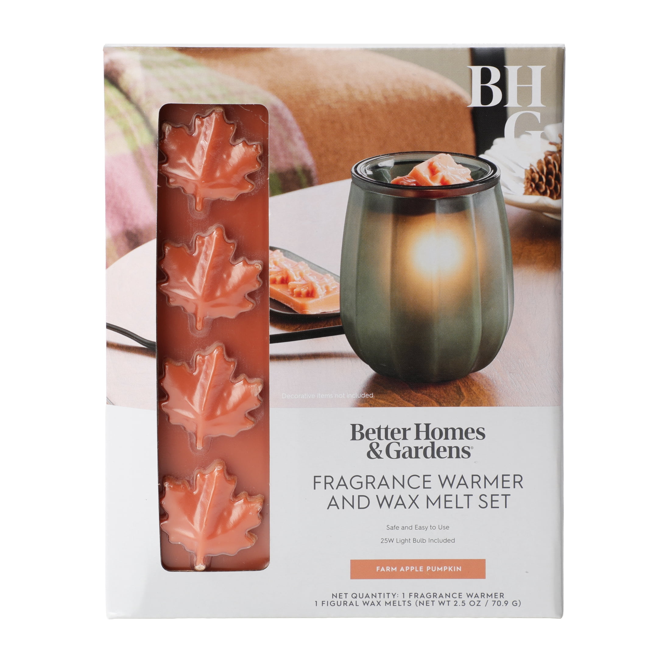 Better Homes & Gardens Green Soft Facet Wax Melt Warmer with Wax Melts, 2 Piece Gift Set