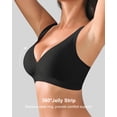 thumbnail image 4 of Daystry Womens Comfortable No Underwire Deep V Bras 360° Jelly Strip Wireless Soft Bra with Bra Extender, 4 of 8