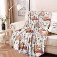 thumbnail image 2 of Red Truck with Fall Pumpkins Pattern Round Blanket,Comfortable Soft Flannel Throw Blanket,All Season,Warm Lightweight Blankets for Sofa Bed Couch Living Room Chair 60"x60", 2 of 5