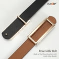 thumbnail image 5 of Women Reversible Leather Belts for Jeans Pants Dresses Ladies Fashion Belts with Gold Buckle, 0.9" Width, 5 of 9