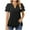 Black, variant on Womens Dressy Chiffon Blouses Summer Puff Petal Short Sleeve Shirts V Neck Casual Work Tops