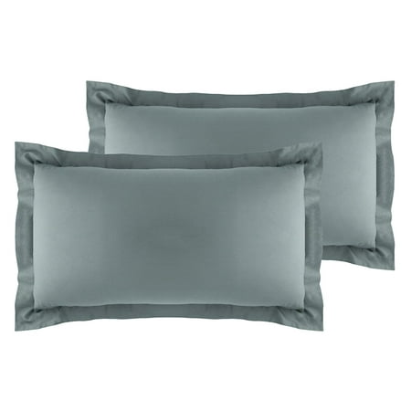Luxury King Pillow Sham - La Vie Moderne Premium 400 Thread Count Pure Cotton Pillow Shams | Set of 2 | King/Gray