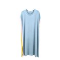 thumbnail image 2 of Sakmal Short Sleeve Women's Nightgown Lounge Modal Colorblock Knee Length Nightdress Comfy Soft Loose Fit Crew Neck Women Night Sleepwear L-3XL, 2 of 5