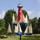 thumbnail image 1 of Estaca de jardín de vela, molino de viento, adorno de césped, hilanderos de viento de hierro para caminos de jardines, 1 of 9