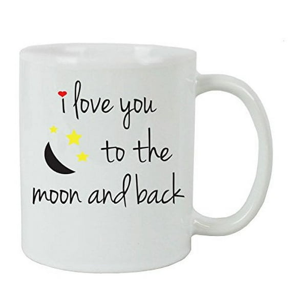 I Love You To The Moon and Back 11 oz Ceramic Coffee Mug (White) with Gift Box