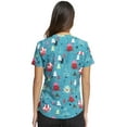 thumbnail image 5 of Cherokee Prints Scrubs Top For Women V-Neck Tuckable Print CK664, XXS, Happy Holidogs, 5 of 5