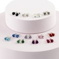 thumbnail image 3 of Claire's Girls 5mm Multicolor Crystal Stud Earrings Set, Post Back, 12 Pack, Children's, 3 of 6