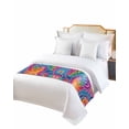 thumbnail image 2 of Xipuska Colorful Bed Runners for Queen Size Bed, Decorative Bed Throws for Foot of Bed, Ethnic Modern Abstract Watercolor Tie-Dye Bed Runner Sofa Throw Bedding Scarf Protector Slipcover for Bedroom, 2 of 6
