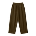 thumbnail image 3 of Sweatpants for Men Drawstring Elastic Waist Open bottom Straight Leg Draped Loose Fit Solid Color Casual Pockets Pants for Beach, 3 of 6
