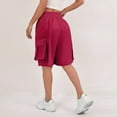 thumbnail image 4 of 2025 Cargo Shorts Women Bermuda Shorts Summer Quick Dry High Waisted Long Shorts Drawstring Knee Length Plus Size Ladies Petite Hiking Shorts with Pockets 8 Inch Inseam, 4 of 7