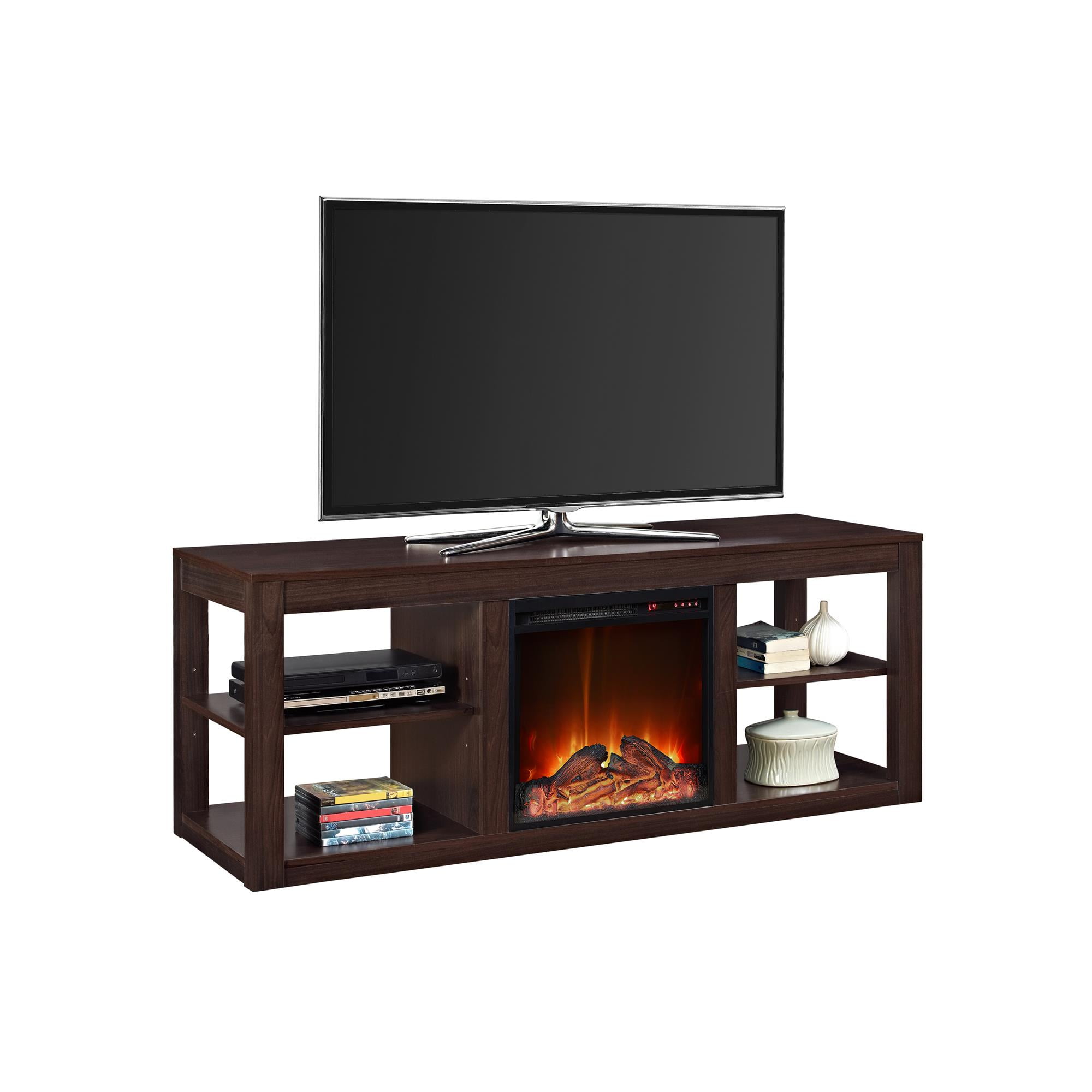 Ameriwood Home Parsons Electric Fireplace Tv Stand For Tvs Up To