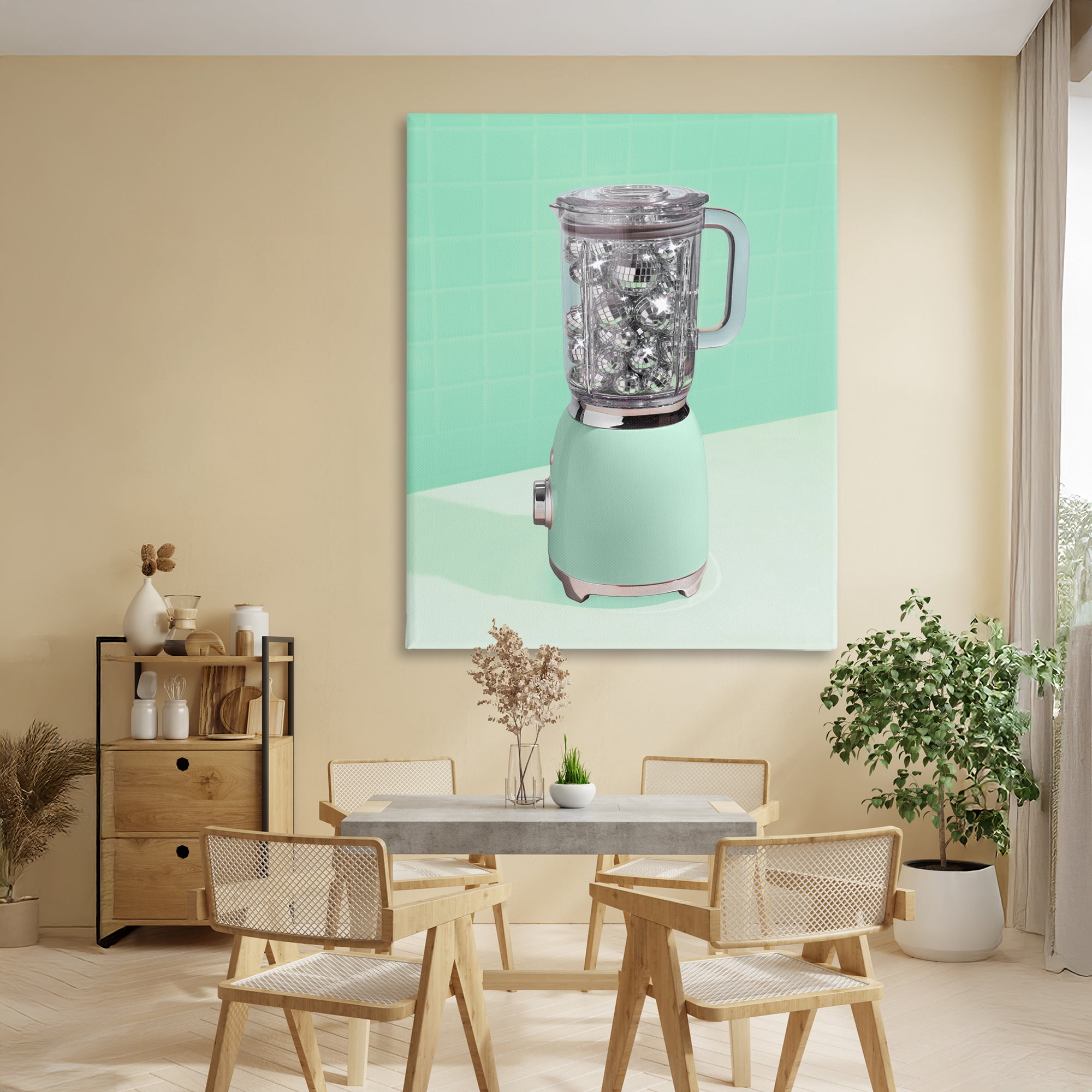 Stupell Industries Disco Drink Blender over Green Canvas Wall Art, design by LISH Creative