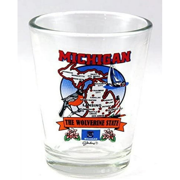 Michigan State Elements Map Shot Glass