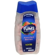 Angle View: TUMS Extra Strength 750 Assorted Berries 200 Tablets (Pack of 6)