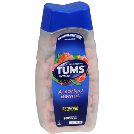 TUMS Extra Strength 750 Assorted Berries 200 Tablets (Pack of 2)