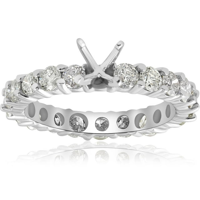 Bague de Fiançailles Semi-Monture Éternité Diamant 2ct Bague Blanche 14K