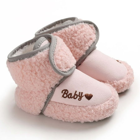 

QISIWOLE Winter Toddler Baby Boys Girls Fleece Soft Soled Shoes Toddler Boots clearance under 10